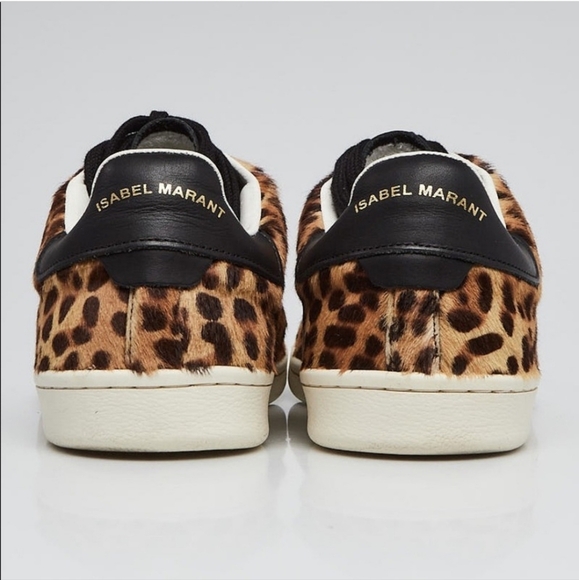Isabel Marant Bart Calf Hair low top leopard sneakers - Picture 2 of 10
